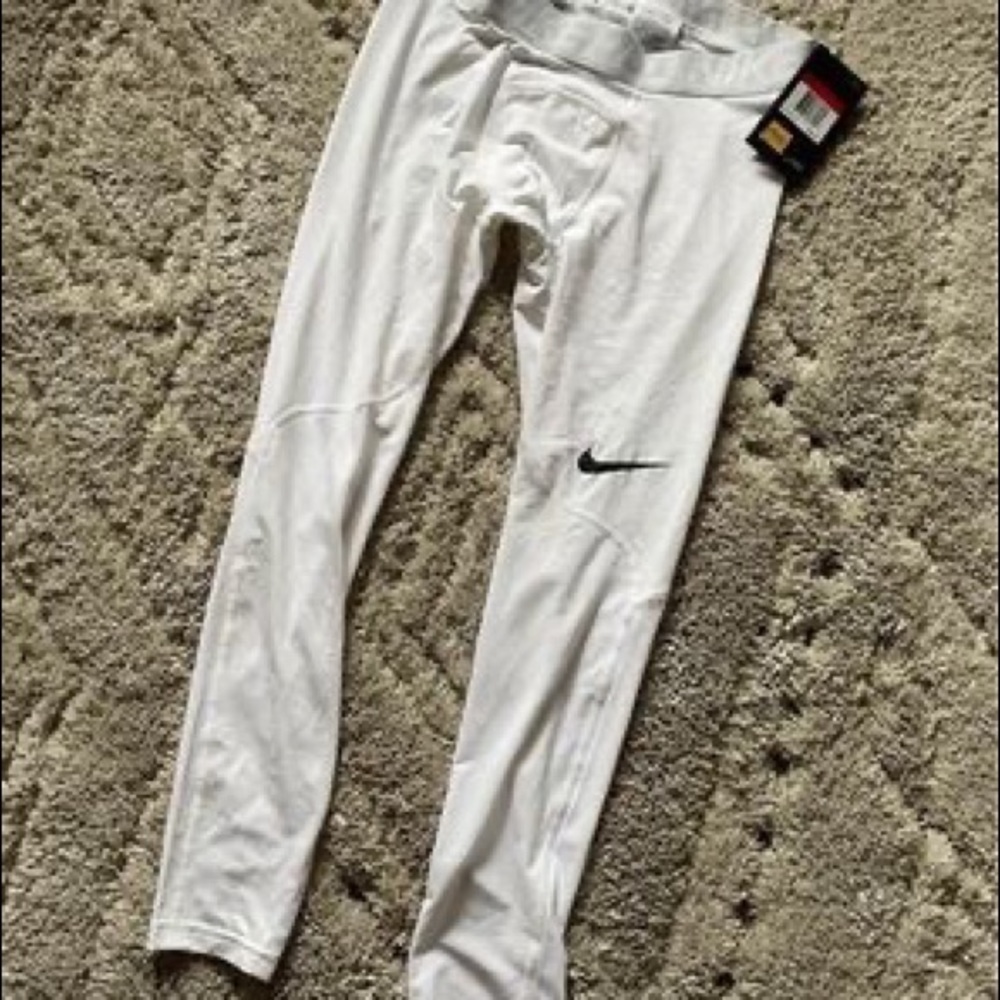 Mens Dri-fit white leggings - L
